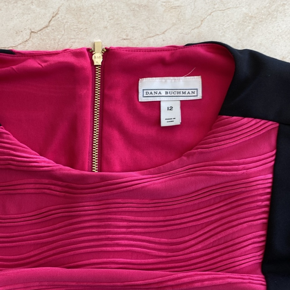 Dana Buchman Textured Dress with Gold Embellishments - Picture 5 of 13